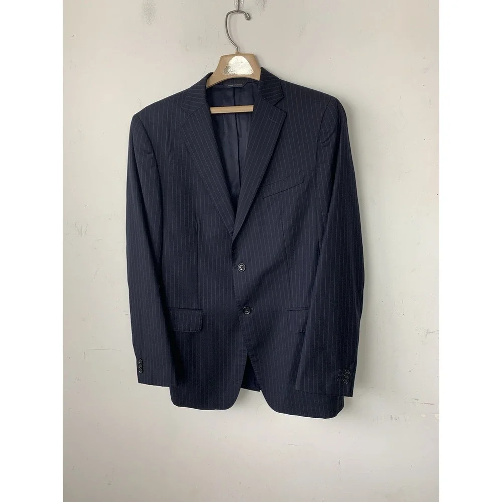 Banana Republic Mens Blazer 40R‎ Blue Striped Easter Wool Wedding Modern Fit
